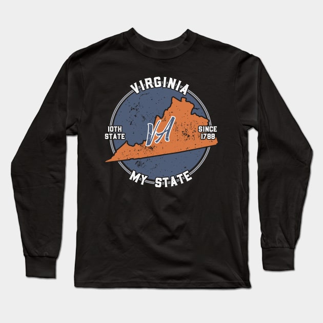 Virginia My State Patriot State Tourist Gift Long Sleeve T-Shirt by atomguy